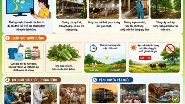 Khuyến cáo người chăn nuôi chủ động thực hiện các biện pháp phòng chống nắng nóng cho đàn vật nuôi