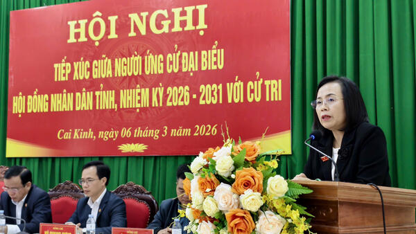 Các ứng cử viên Đại biểu HĐND tỉnh tiếp xúc cử tri, vận động bầu cử tại xã Cai Kinh