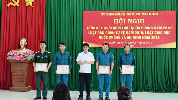 Xã Cai Kinh tổng kết thực hiện luật Quốc phòng năm 2018, luật Dân quân tự vệ năm 2019 và luật giáo dục Quốc phòng và An ninh năm 2013